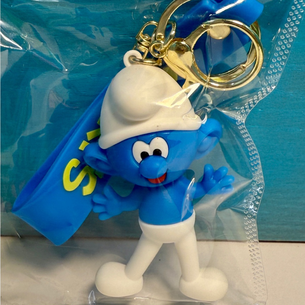 Blue And White Smurf Keychain